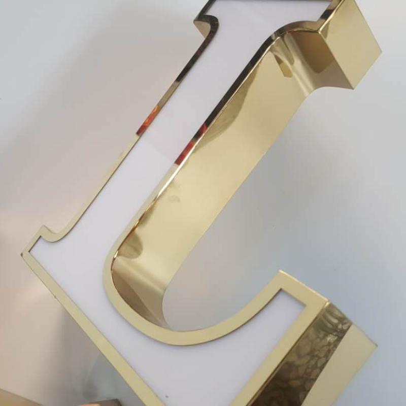 Gold Sides Front Lit Acrylic LED Channel Letters – ZX SIGN